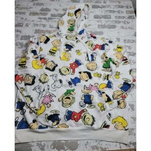 Peanuts Characters All Over Print Hooded Sweatshirt Unisex XXL